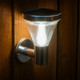 Solar Wall Light Stainless Silver With Infrared Sensor Bright White 13.5cm Solar Wall Light Stainless Silver With Infrared Sensor Bright White 13.5cm